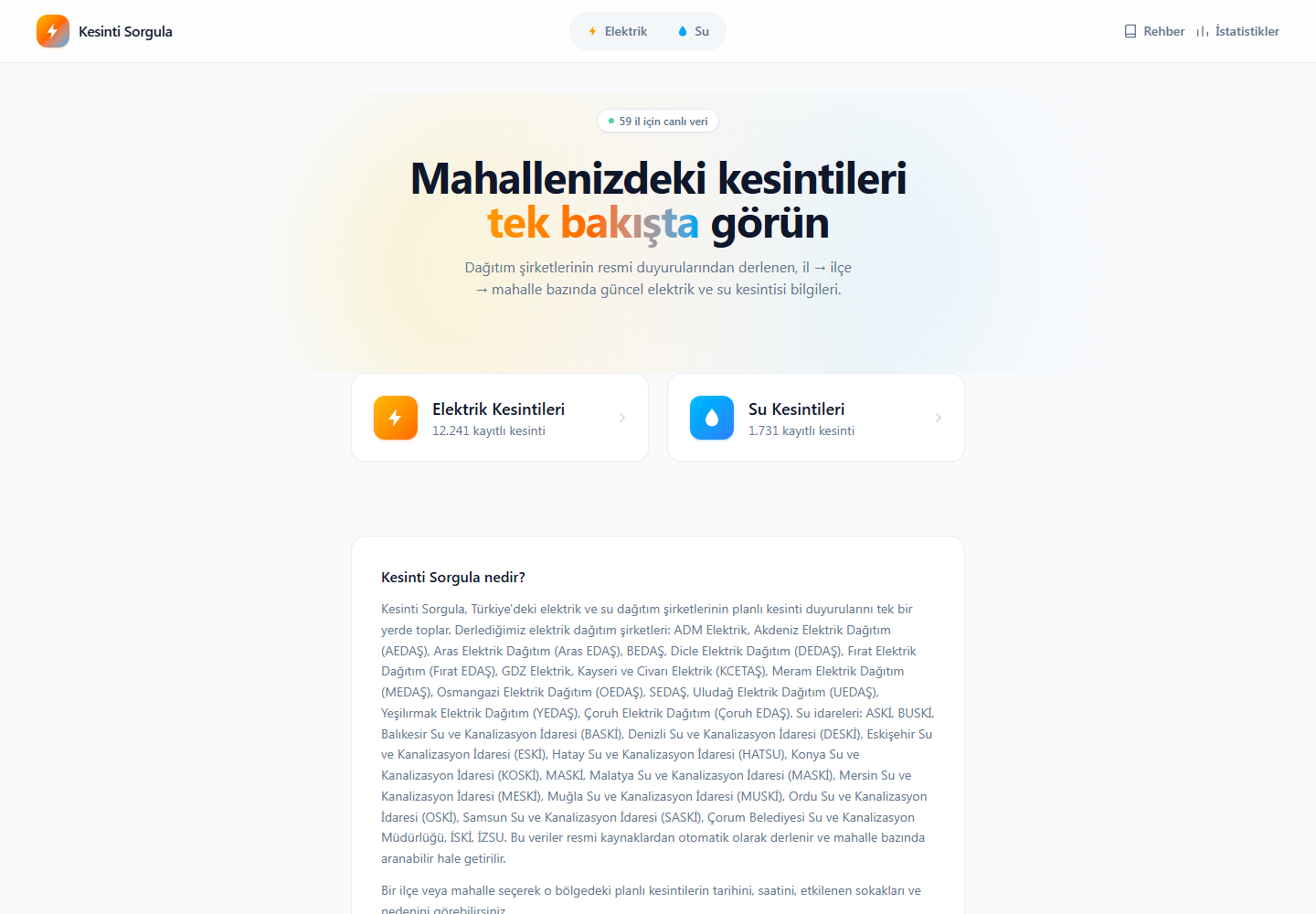 Kesinti Sorgula ekran görüntüsü