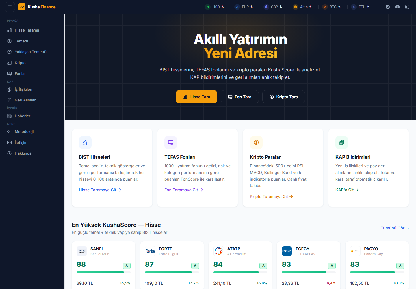 Kusha Finance ekran görüntüsü